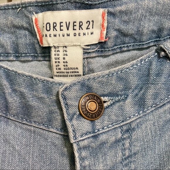 Forever 21 Premium Denim Shorty Shorts Blue Jeans Womens Size 26 - Picture 10 of 16